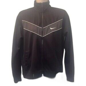 Nike Swoosh Performance Track Jacket Mens M Black Athleisure Streetwear Hip Hop